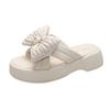 Pantuflas con Lazo Outfit de Mujer Verano 2024 Nuevo Estilo Coreano Casual Zapatos de Playa Combinan con Todo Pantuflas Gruesas Zapatos de Mujer