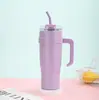 Copo Térmico Criativo de 40oz com Alça Grande Capacidade Aço Inoxidável 304 Copo Isolado Portátil para Exterior Canudo Copo para Carro
