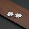 Novo Pingente de Flor de Lótus Dupla e Folha de Lótus Estilo Chinês, Acessórios de Liga, Pingente de Colar Estilo Antigo, Materiais DIY Feitos à Mão