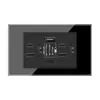 Tomada de Parede Universal Padrão Americano com Painel de Vidro Temperado Preto, Plugue de Carregamento Rápido Tipo-C para Uso Doméstico, Disponível para Dropshipping