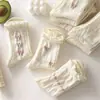 Calcetines Medios de Mujer Lolita Delgados Ins Modernos Estilo Coreano Combinan con Todo Lindo Estilo Japonés Dulce Estudiante Encaje Blanco Calcetines