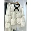 Chaqueta Acolchada de Algodón Estilo Coreano Pequeño Aroma para Mujer, Nueva Invierno 2026 Ajuste Holgado Adelgazante Lazo Lunares Abrigo Acolchado