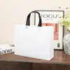 Sacola de compras ecológica de tecido não tecido estendida, cor sólida, moderna, para lojas de roupas, sacola de compras de roupas masculinas e femininas com logotipo personalizado