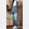 Venta al por mayor transfronteriza de jeans de mezclilla lavada, unisex, diseño degradado, estilo retro americano, corte recto, pantalones largos casuales de ajuste limpio