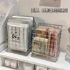 Cesta de almacenamiento de hierro estilo INS para oficina y dormitorio, caja de almacenamiento de escritorio de gran capacidad para cosméticos, artículos varios y mascarillas faciales