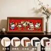 Porta-Retrato Festivo Estilo Chinês do Deus da Riqueza para Exibição na Sala de Estar, Decoração de Ano Novo para Casa Nova, Porta-Retrato Decorativo Festivo Quadrado