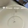 Collar de Plata de Ley S925 Diseño Nicho Estilo Ins Dongdaemun Corea del Sur Perro Burbuja de Plata Rota Simple para Mujer Gama Alta
