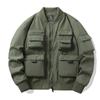 3350 Jaqueta Bomber Estilo Americano Retro Baseball Terno Multi-Bolso Jaqueta de Trabalho Jaqueta Funcional Carga Top
