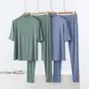 Conjunto de Traje Casual de Modal para Mujer, Conjunto de Dos Piezas Delgado Holgado de Talla Grande para Verano que se Puede Usar Afuera