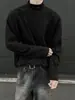 Camiseta de manga larga estilo americano para hombre, primavera y otoño, cuello semi-alto, hombro normal, camiseta interior, sudadera juvenil de cuello pequeño, ropa para hombre