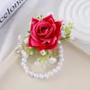 Amazon Cross-Border Novo Estilo Flor de Pulso Rosa Corsage para Madrinhas e Grupo de Irmãs Decoração Floral Corsage de Flor de Pulso