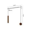 Estante de Exhibición para Tienda de Ropa Modelo Nuevo Estante de Tubo Cuadrado Montado en Pared para Tiendas de Ropa de Hombre y Mujer, Estante con Barra para Colgar Ropa, Color Nogal