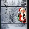 Varias pegatinas electrostáticas para ventana con temática de bolsas de regalo de Papá Noel de Navidad para decoración del hogar, pegatinas de cristal visibles por ambos lados