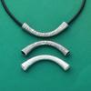 Tubo Curvo Cepillado de Plata Hecho a Mano Plata de Ley S925 Tubo de Plata Asimétrico Cepillado Retro Accesorios para Pulsera de Cristal DIY