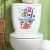 Br3894C Cachorro de Dibujos Animados Divertido Bañándose Lindo Pegatina de Pared Autoadhesiva Decoración de Baño Inodoro Pegatina