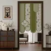 Cortina de Puerta Irregular Imitación Lino Nuevo Estilo Chino Patrón Floral y de Pájaros Cortina Hueca para Puerta Dormitorio Sala de Estar Vestíbulo Cortina Divisoria Venta al por Mayor