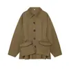 Estilo Europeo y Americano Transfronterizo Z Nueva Moda Elegante Ropa para Mujer Sencilla y Única Chaqueta de Manga Larga con Bolsillos Decorados 2999336