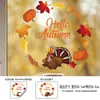 Pegatinas Estáticas de Acción de Gracias Transfronterizas al por Mayor Pavo Calabaza Hoja de Arce Corona Pegatinas para Ventanas Pegatinas Decorativas para Ventana de Pared de Vidrio