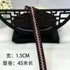 Cinta de Encaje Étnico Miao de 1.5 cm de Ancho Accesorios para Ropa Bordado Hecho a Mano Tira de Tela para Puños y Escote
