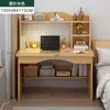 Escritorio de Computadora Minimalista Moderno para Recámara, Uso Estudiantil en Casa, Silla y Estantería Integradas, Hecho de Tablero de Partículas
