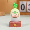 Adorno Creativo de Zanahoria de Dibujos Animados Simulación Artesanía de Resina Planta en Maceta Escritorio Figura Linda