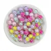 Contas Acrílicas Transparentes de 8mm com Furo Reto na Cor Interna Contas Redondas em Atacado Pulseira de Miçangas DIY Corrente de Celular Acessórios de Joias