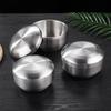 Tazón de arroz de acero inoxidable 304 de doble capa estilo coreano con tapa Tazón para el hogar Creativo Tazón para sopa descubierto Cocina coreana Tazón para kimchi