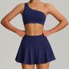 Traje de falda de tenis nuevo europeo y americano para mujer, bádminton, correr, yoga, traje de falda, falda deportiva de fitness antirroce