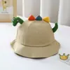 Sombrero de Pescador de Dinosaurio para Niños de Primavera y Verano, Sombrero de Animal Lindo, Sombrero de Cubo de Algodón Puro para Bebé con Ala Corta, Sombrero de Cubo Versátil y de Moda