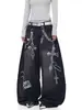 Moda Tendência Verão Novo Jeans Americano Lavado Graffiti Moda Tendência Solto Casual Reto Calças Compridas
