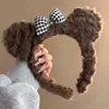 Faixa de Cabelo de Pelúcia Desenho Animado para Mulheres 20256 Nova Outono e Inverno Faixa Fofa para Lavar o Rosto, Presilha de Cabelo Antiderrapante e Segura