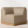 Mesa de Café Combinada con Sofá de Teca para Exteriores, Patio de Villa, Jardín, Muebles de Exterior de Alta Gama, Diseñador, Madera Anticorrosión, Sillón Reclinable de Madera