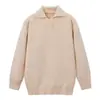 Suéter para Hombre 2025 Otoño Nuevo Estilo Coreano de Moda Suéter de Punto para Hombres Jóvenes Corte Holgado Cuello Solapa Top 917P52