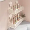 Estante de ventosa para baño, instalación sin taladro, para usar en baños y inodoros, una solución de almacenamiento versátil para varios artículos, estante de pared para encimeras de tocador