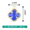 Versión Coreana Transfronteriza Coloridos Accesorios de Aleación para Colgar Doblemente Trébol de Cuatro Hojas Colgante DIY Pendientes Pulsera Tejido a Mano Colgante Pequeño
