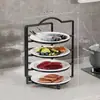 Prateleira de Armazenamento para Preparo de Cozinha Prateleira Multifuncional para Ingredientes de Panela Quente Prateleira de Armazenamento Multicamadas Prateleira para Sobras Suporte para Bandeja de Pratos