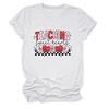 Estação independente ebay europeia e americana divertida fofa ensino corações doces gola redonda camiseta feminina tamanho europeu