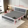 Cama plegable para uso doméstico, cama doble con estructura de hierro y colchón, cama sencilla para viviendas de alquiler, cama de tablero duro, cama para siesta en la oficina, cama individual