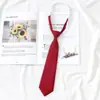 [Foto de Formatura] Gravata Cruzada vinho tinto Feminina jk Estilo Acadêmico Camisa com Laço Gravata DK para Meninos