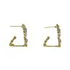 Pendientes de gancho con diseño único estilo francés, pedrería, aretes para mujer, temperamento, lujo ligero, alta calidad, estilo frío, aretes de botón personalizados