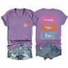 Barco olas rayos del sol Amazon eBay sitio independiente camiseta de mujer de manga corta con cuello en V, moderna y elegante