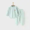 Conjunto Térmico Infantil para Primavera, Outono e Inverno, Conjunto Base de Duas Peças Quente para Crianças, Forrado com Fleece e Espessado