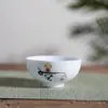 Xícara de Porcelana Branca Dehua, Xícara Pessoal de Meditação Inspirada no Zen, Xícara de Chá Pu'Er, Xícara Fofa para Sala de Lazer, Xícara de Chá de 50ml para Sala de Yoga