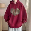 Moletom com Capuz Pesado Americano para Homens Primavera, Outono e Inverno 2025 Novo Veludo Tamanho Grande Meninos Marca Tendência Jaqueta Solta