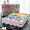 Caja de almacenamiento de cuentas de escritorio, frascos de cuentas de 30 ml, organizador compartimentado, estante de almacenamiento giratorio, estante de almacenamiento de cuentas de gran capacidad
