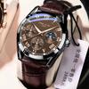Reloj para Hombre Correa de Cuero Genuino Luminoso Resistente al Agua Sencillo para Hombre Venta al por Mayor Más Vendido Casual de Negocios Esfera Grande Cuarzo