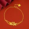 Nuevo Pulsera Doble Cisne Pulsera Cisne Chapado en Cobre Dorado Oro Imitación Oro Chapado en Cobre Generoso Simple Joyería Fábrica Al por Mayor