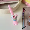 Presilha de cabelo de gato KT com expressão engraçada de desenho animado, presilha jacaré rosa, presilha doce para franja, acessório de cabelo adorável
