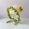 Bonito Gorro de Pescador de Encaje Tejido para Bebé y Mujer con Protección para los Oídos, Sombrero Dulce de Moda Otoño Invierno, Gorro de Lana, Gorro de Bebé, Princesa