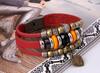 Fábrica Punk Direto Pulseira de Couro com Contas Retrô Moda Dongdaemun Coreia do Sul Pulseira de Couro Simples Celebridade da Internet